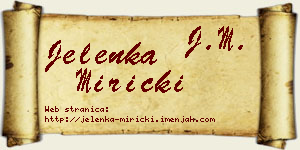 Jelenka Miricki vizit kartica